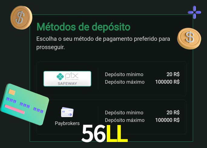 O cassino 56LL oferece uma grande variedade de métodos de pagamento